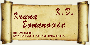 Kruna Domanović vizit kartica